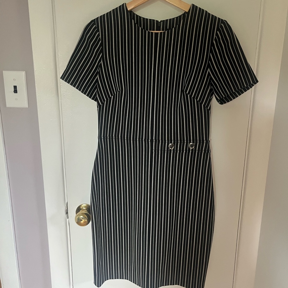 Banana Republic Black and White Striped Dress